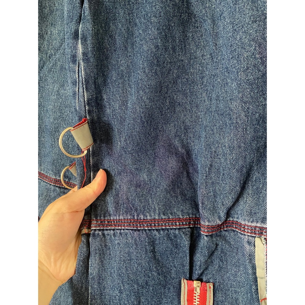 Vintage Y2K Macgirl Wide Leg Blue Contrast Stitching Jeans 3 Egirl Baggy Grunge - Picture 8 of 8